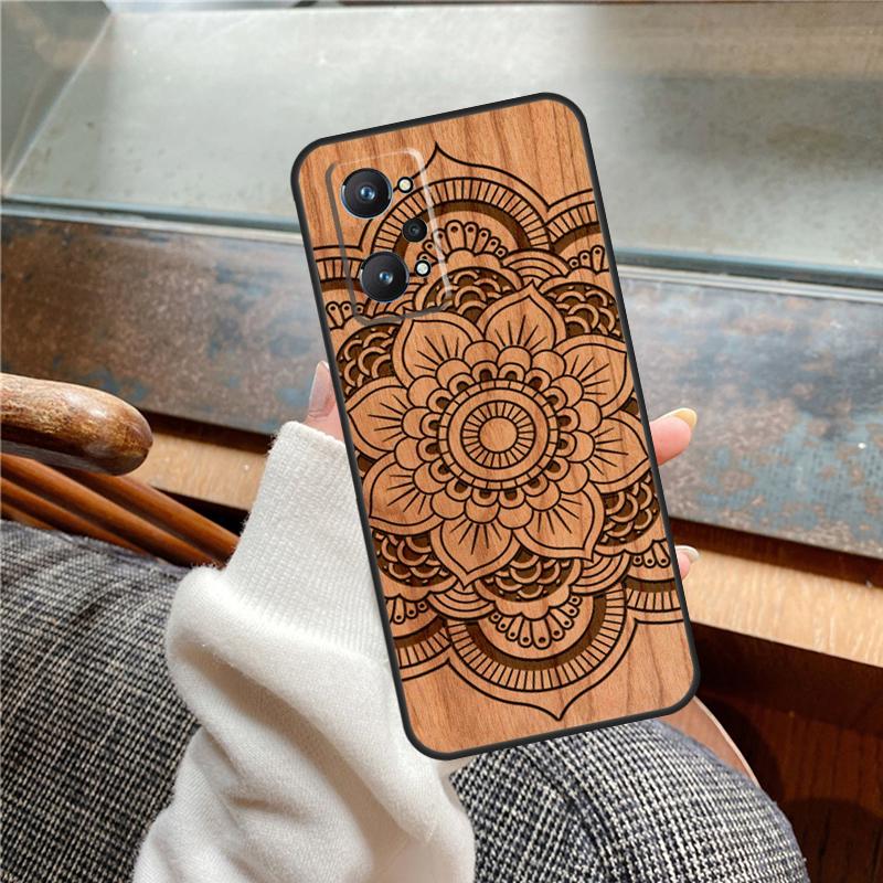 Buddha Jesus Guadalupe Wood Case For Realme 12 Pro Plus 11 13 14 C63 C61 C55 C51 C53 C25 C65 C67 C71 C75 GT6 GT7 15 Pro