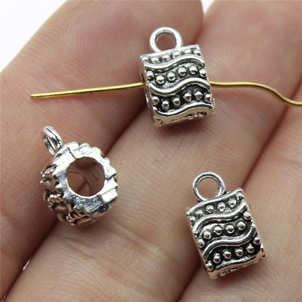 20pcs Bails Beads Connector Charms Jewelry Findings DIY Bails Beads Charms Connector Wholesale Antique Silver Color