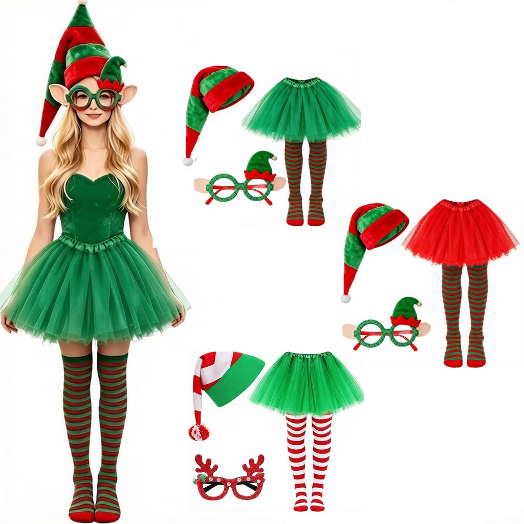 Costume di Natale per Adulti per Uomini e Donne Abito Festivo per Travestimento da Festa