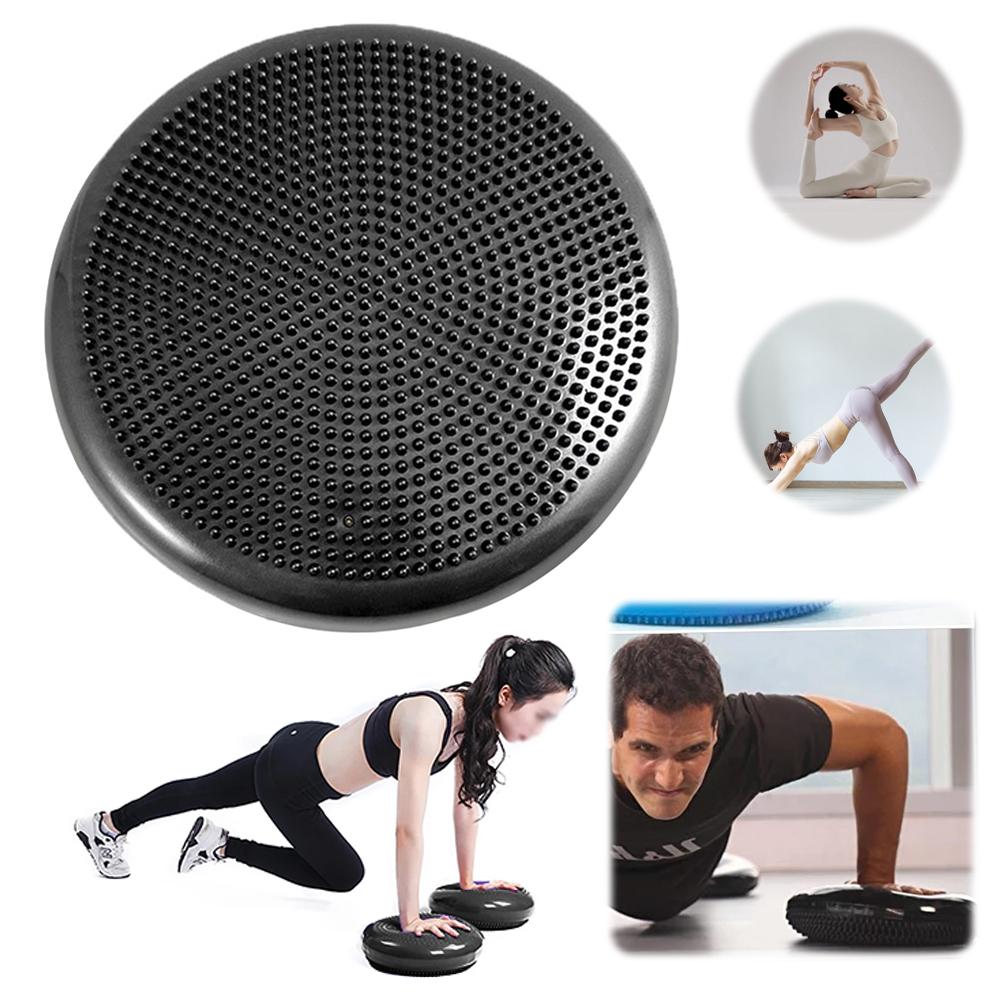 PVC Soft Yoga Balance Board Wear Resist Fitness Yoga Round Mat Air Cushion Massage Pad for Travel Fitness Gym Balance Cushion