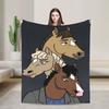 Super Warm Blanket Travel Office Vintage BoJack Horseman Poster Throw Blanket  Flannel Bedspread For Living Room Sofa Bed Cover