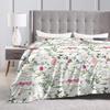Watercolor floral blanket colorful wildflower blanket flannel wool blanket farmhouse blanket decoration sofa warm bed decoration