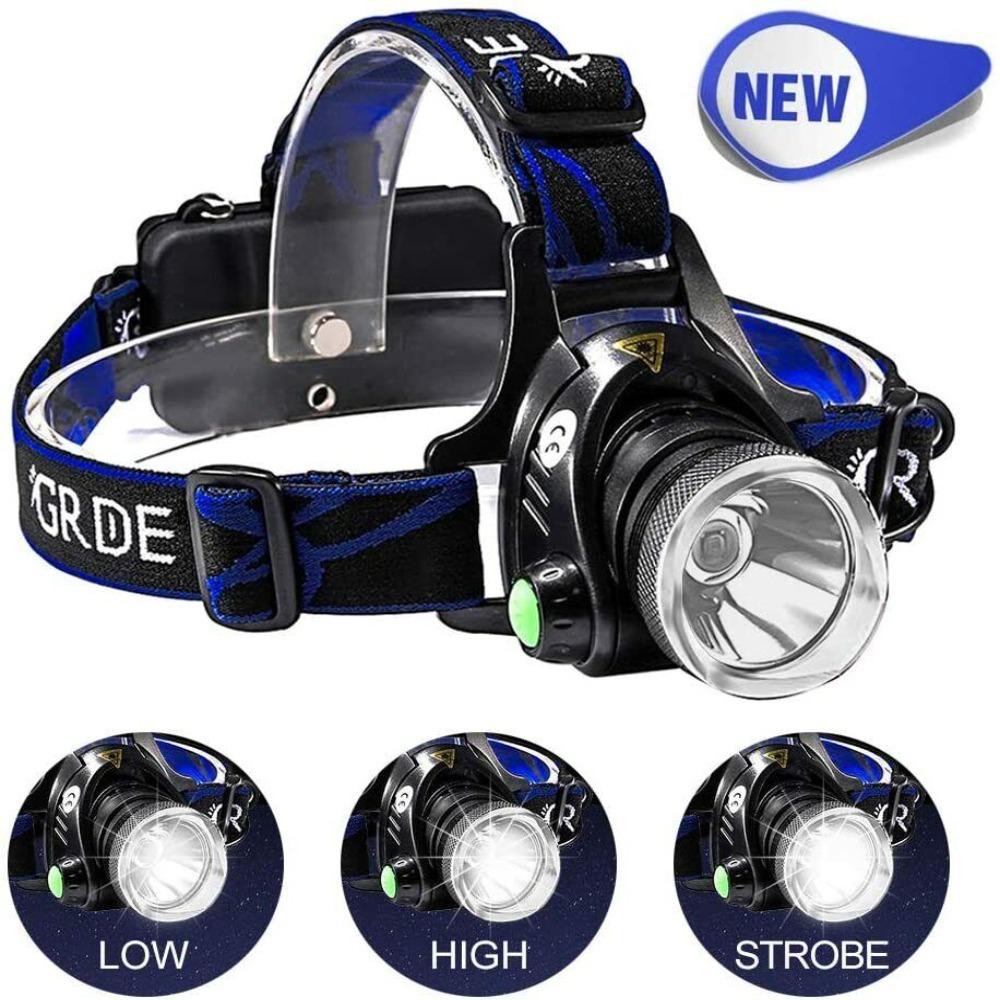 Super Bright LED Headlamp USB Charging Zoomable Head Torch New Telescopic Headlamp  Hunting