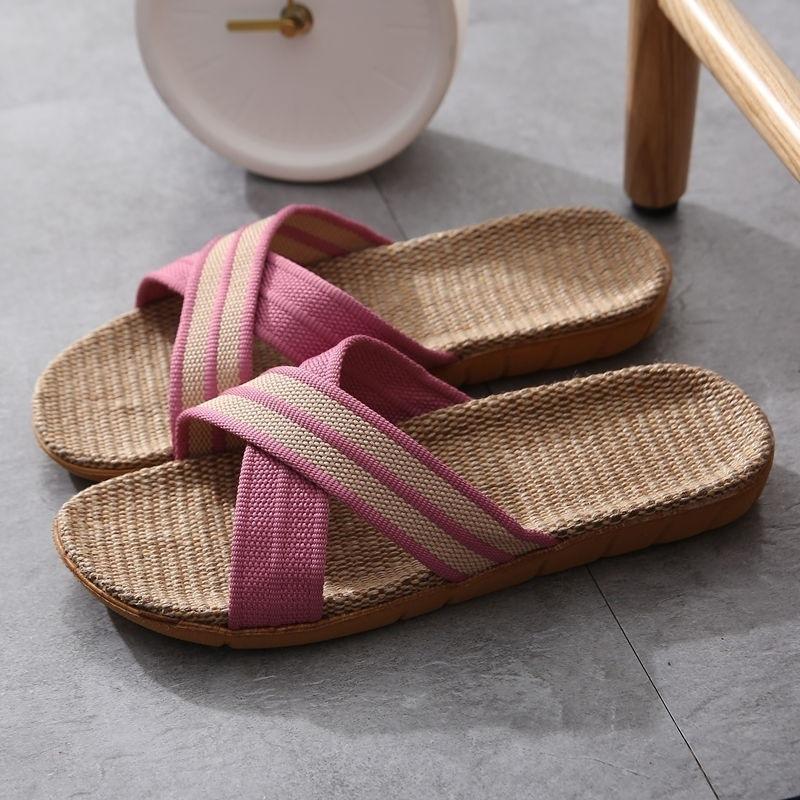 Sommer neue koreanische Version Kreuz neue Leinen Herren- und Damen-Paarschuhe coole Hausschuhe
