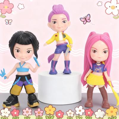 3PCS  Anime KPop Devil Hunter Doll Vinyl Toy Rumi Mira Zoi Character Vinyl Mask Blind Box Ornament Toy Birthday Gift