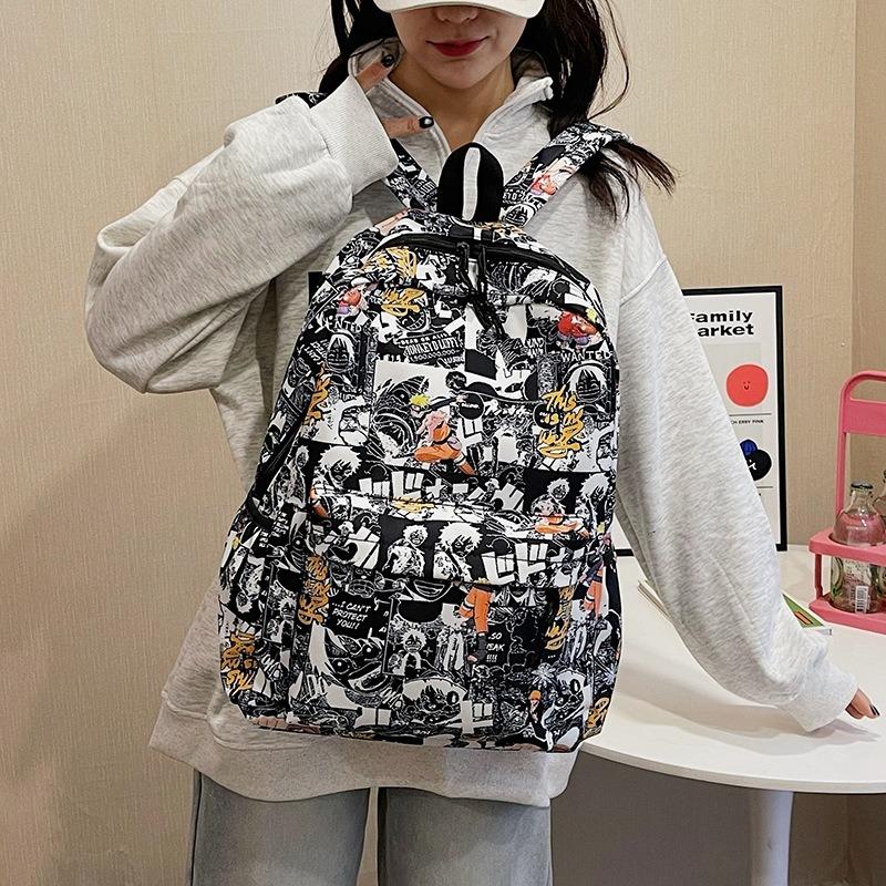 Student Personalized Graffiti Simple Campus Backpack New I Schoolbag Large Capacity Casual Backpack