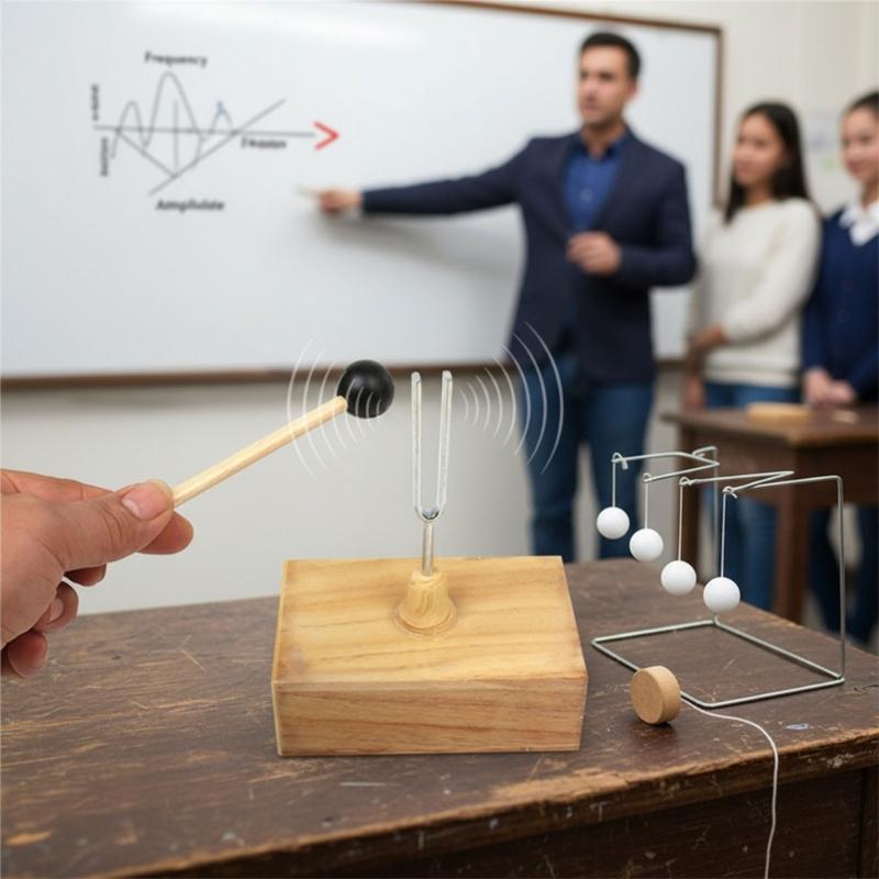 Diapason Acustico da 512Hz di Precisione Strumento Dimostrativo per la Risonanza in Classe Struttura in Legno e Metallo