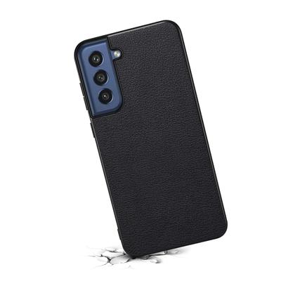 For Samsung Galaxy S21 FE 5G Case Calf Texture PU Leather+TPU+PC Phone Protector