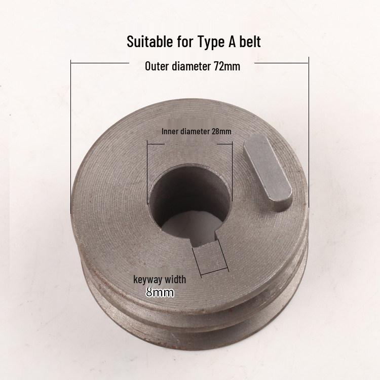 Motor Pulley: Double Groove A Type, 72MM Diameter, 24mm Inner Hole, for Cutting Machine Parts, Set of 400