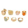 Exaggerated European & American Style Women's Luxury 8-Piece Retro Ring Set