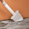 Toilet Brush Set Wall Mounted Toilet Brush With Drain Holder Silicone Flat Head Flexible Soft Bristles Cleaning Brush