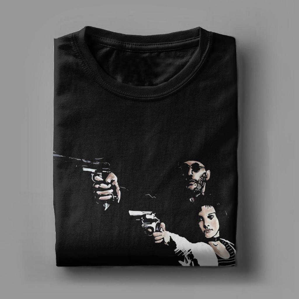 Leon The Professional Men's T Shirt Movie Crazy Tee Shirt Short Sleeve O Neck T-Shirt Pure Cotton Birthday Present Tops