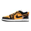 Air Jordan 1 Orange Flame War Horse Low Top Vintage Basketball Shoes Women's Black White Orange DC0774-101(Team773-)