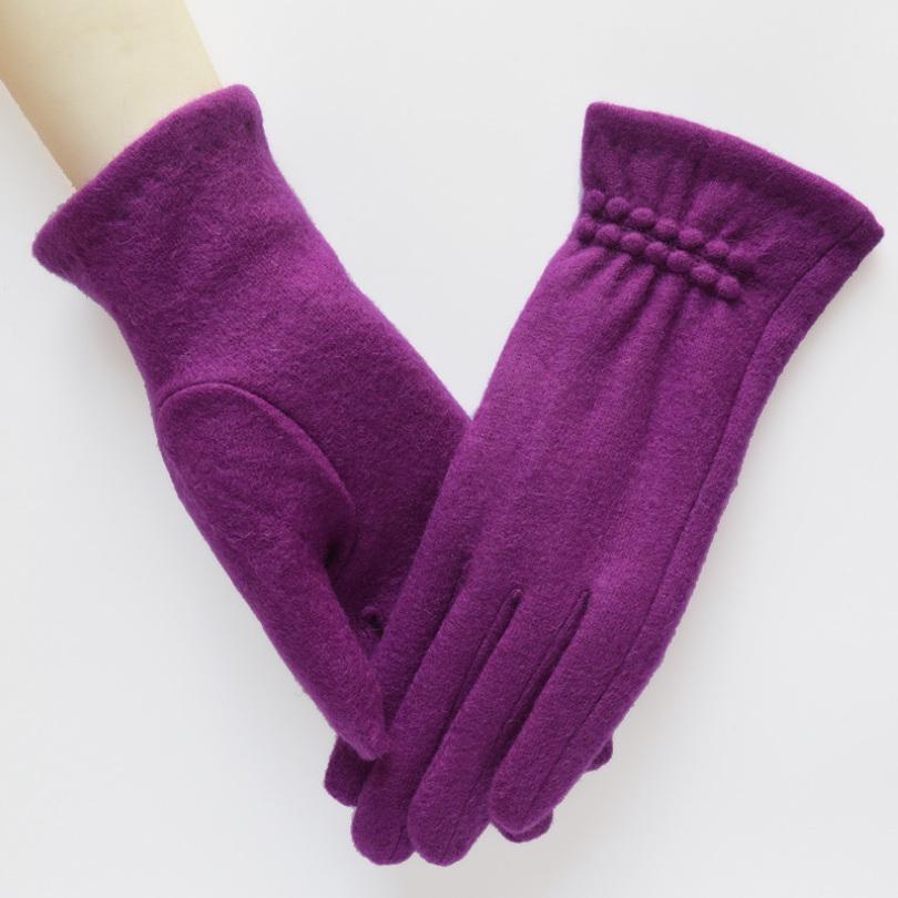 [BYSIFA] Winter Cashmere Wool Gloves Women New Soft Elegant Mittens Gloves Top Grade Thick Warm Touch Screen Ladies Gray Gloves