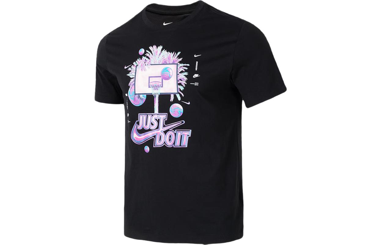 

Nike T Shirts Men s Black Crew Neck Moderate Straight Fit FV8411-010 S