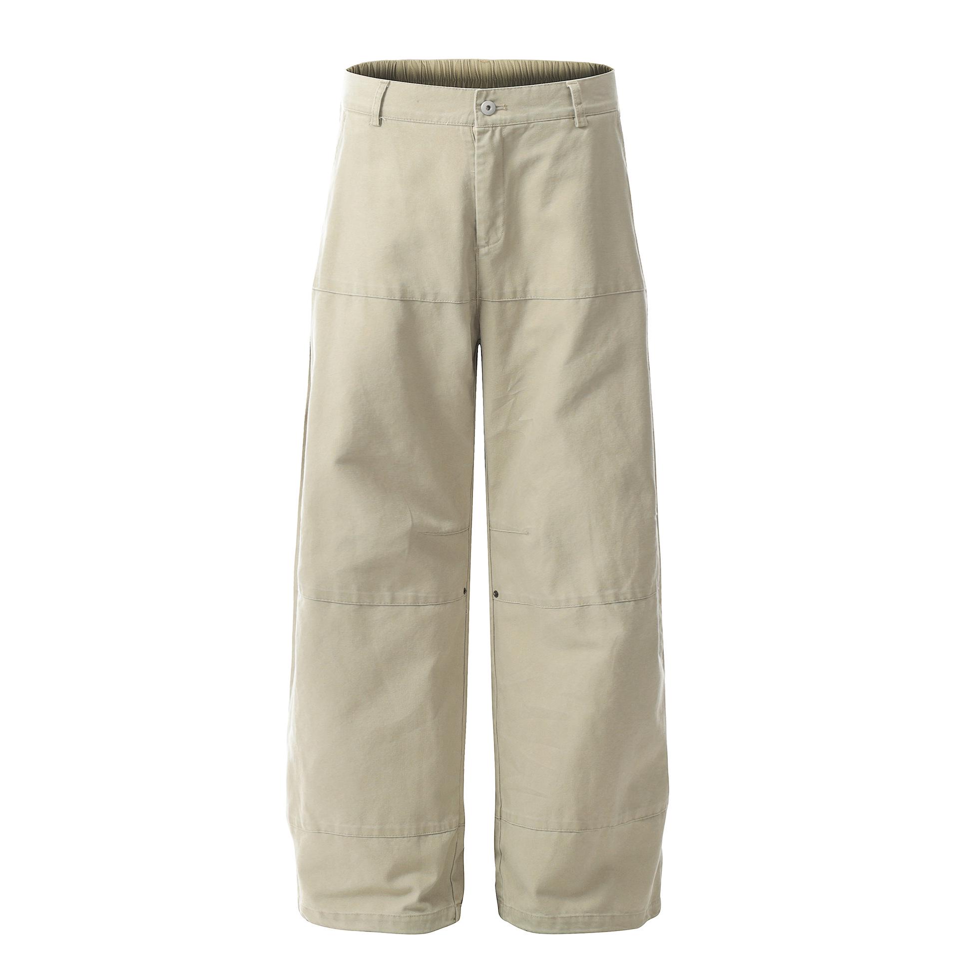 OREETA Американские Ретро Потертые Зеленые Унисекс Рабочие Брюки Широкие Штанины S абрикосовый/серый