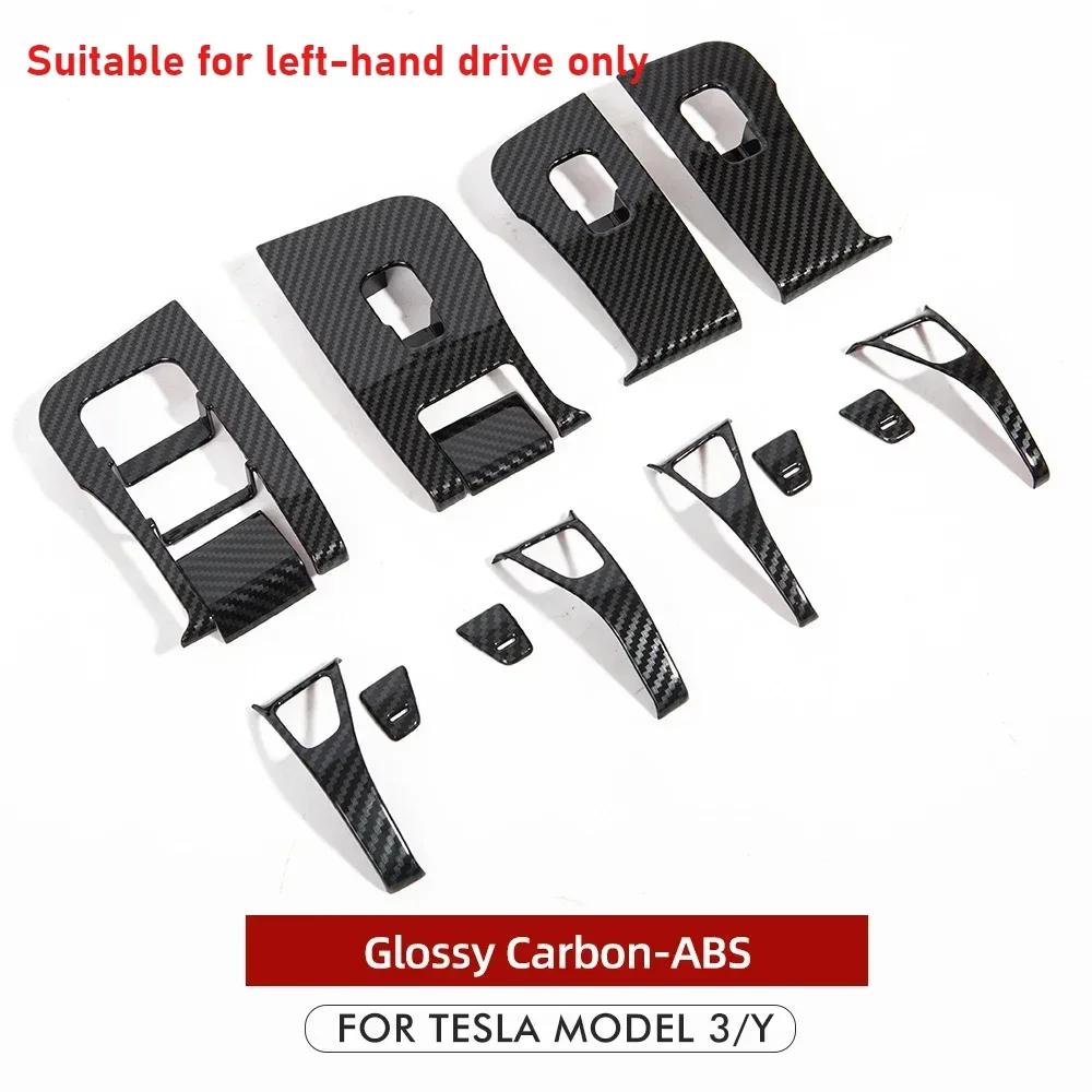 Window Lifter Switch Buttons For Tesla Model 3 Y Cover Trim Frame Sticker Carbon Fiber ABS LHDCar Interior Accessories 2017-2025