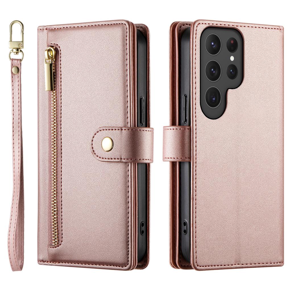 Crossbody Cards Solt Wallet Zipper Bag Leather Case For Samsung Galaxy S24 Ultra S23 Plus S22 A55 A35 A25 A15 A54 A24 Flip Cover