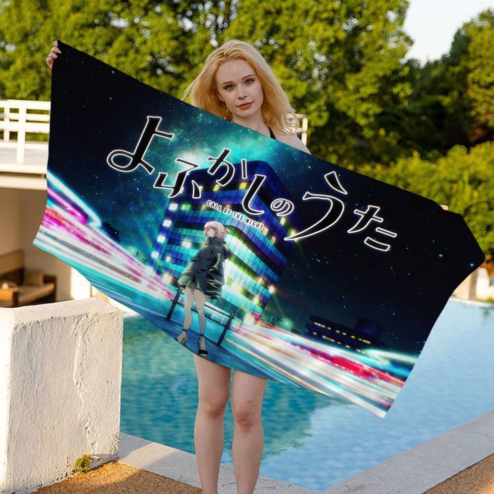 Japanese Call of the-Night Bath Towel Microfiber Soft Water Absorbing Breathable For Girl Kids Decorative Cartoon Beach Towel