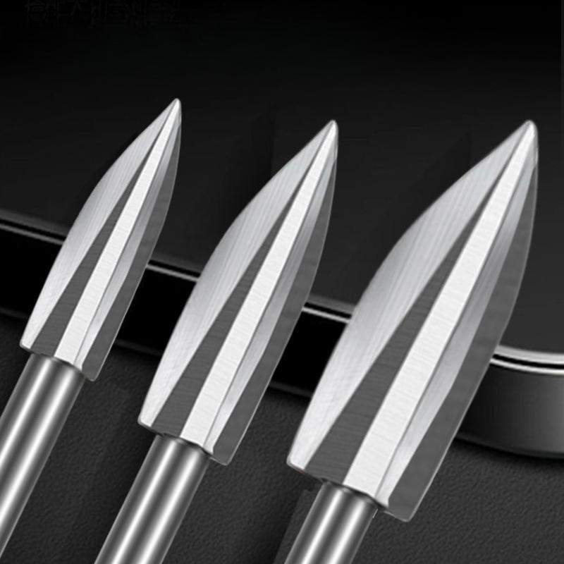 5pcs Electric Woodworking Milling Cutter Drill Bit, Furniture Tea Table Wood Carving Root Carving Grinding Polishing Tool 5pc Carving Knife Set