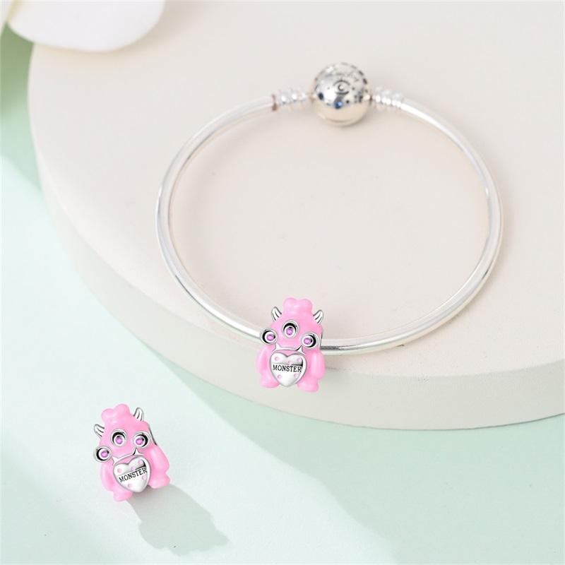 Genuine Elegant Charm Copper Pink Cute Pet Bead Bead Fits Bracelets Women Jewellery Crafting DoItYourself Gifts