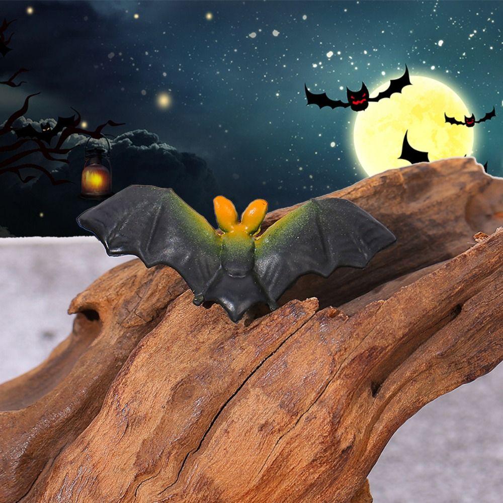 Resin Craft Halloween Spider Bat Figurines Miniatures Pumpkin Ornaments  Garden Outdoor Decor