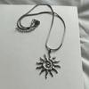Waterproof Stainless Steel Necklace Stainless Steel Sweater Chain Sun Pendant Necklace  Daily Wear