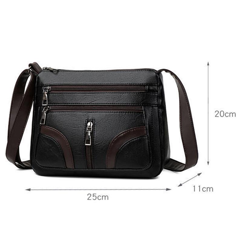 Vintage Shoulder Bag for Women PU Leather Crossbody Multifunction Messenger Bag Small Square Mommy Handbag
