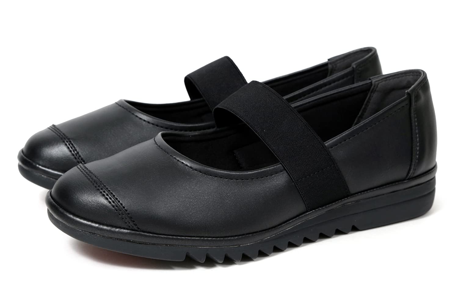 

Akiriko Refresh Walk Comfort Pumps, Instep Belt, EEE Width, Low Heel, Formal, Black, 22.5cm