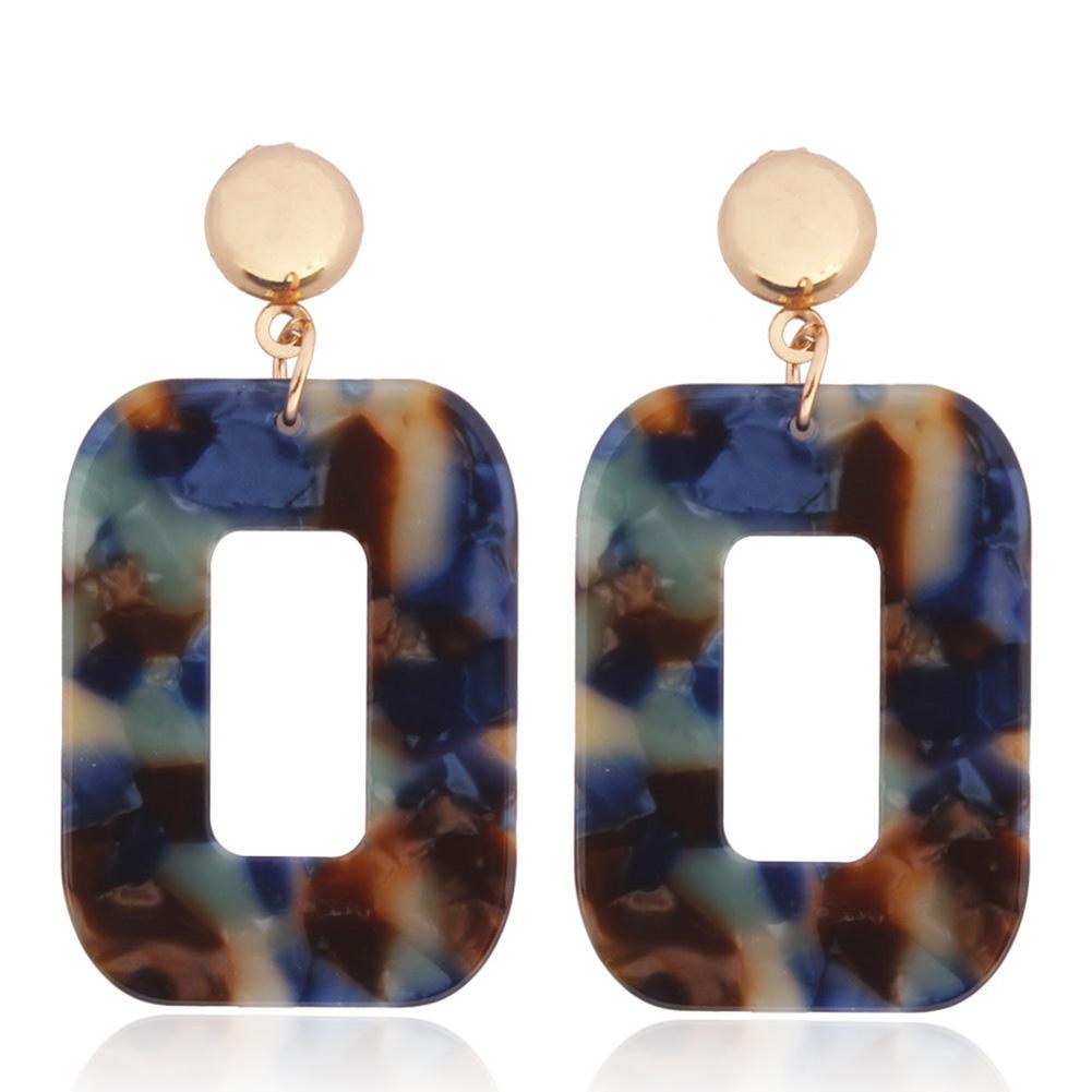 Women Fashion Resin Square Earrings Girl Party Earings Geometric Shape Long Earring