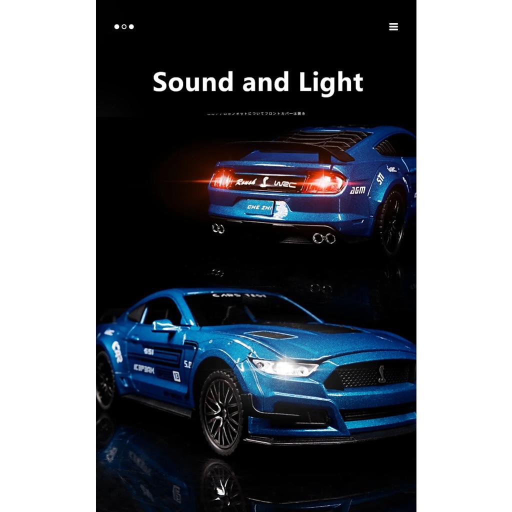 1/32 Ford Mustang Shelby GT500 Legierung Sportwagenmodell Druckguss & Spielzeugfahrzeuge Metall Automodell Simulation Sammlung Kindergeschenk