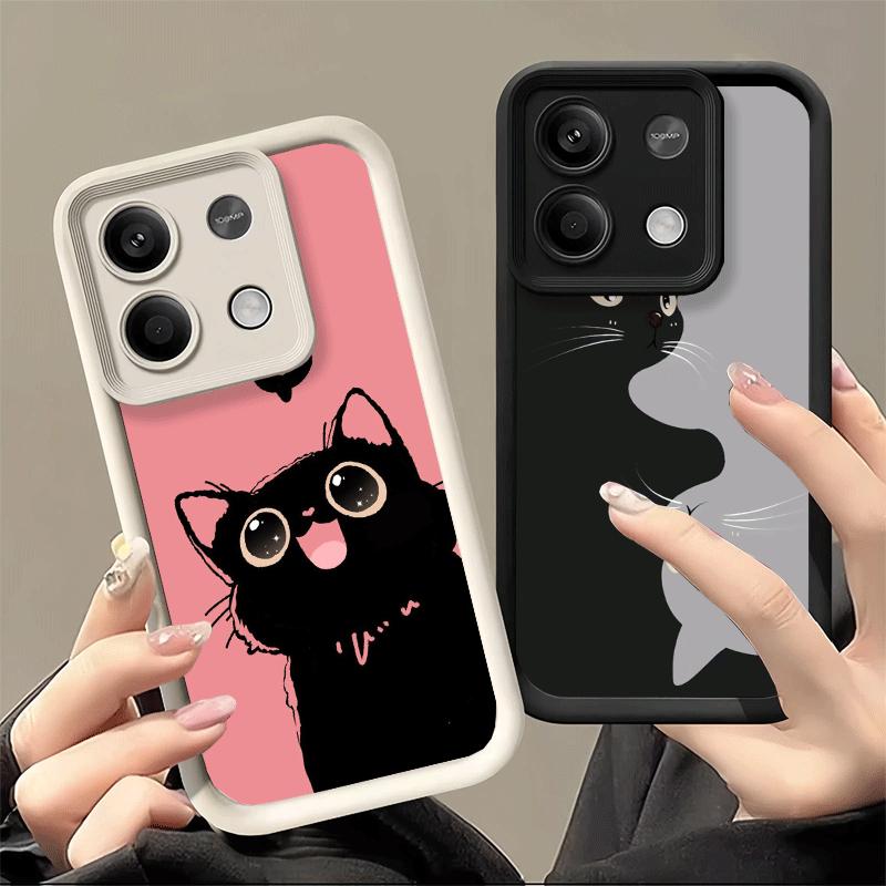 Phone Case for Xiaomi Redmi Note 15 14 13 Pro Plus Black Cat Cartoon Cute Shell 12S 11 11S 11T 5G 14S Soft Silicone Funda