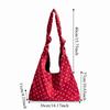 Sweet Polka Dot Tote Bag Spacious Bow Tie Handbag Travel Canvas Shoulder Bag  Daily Use