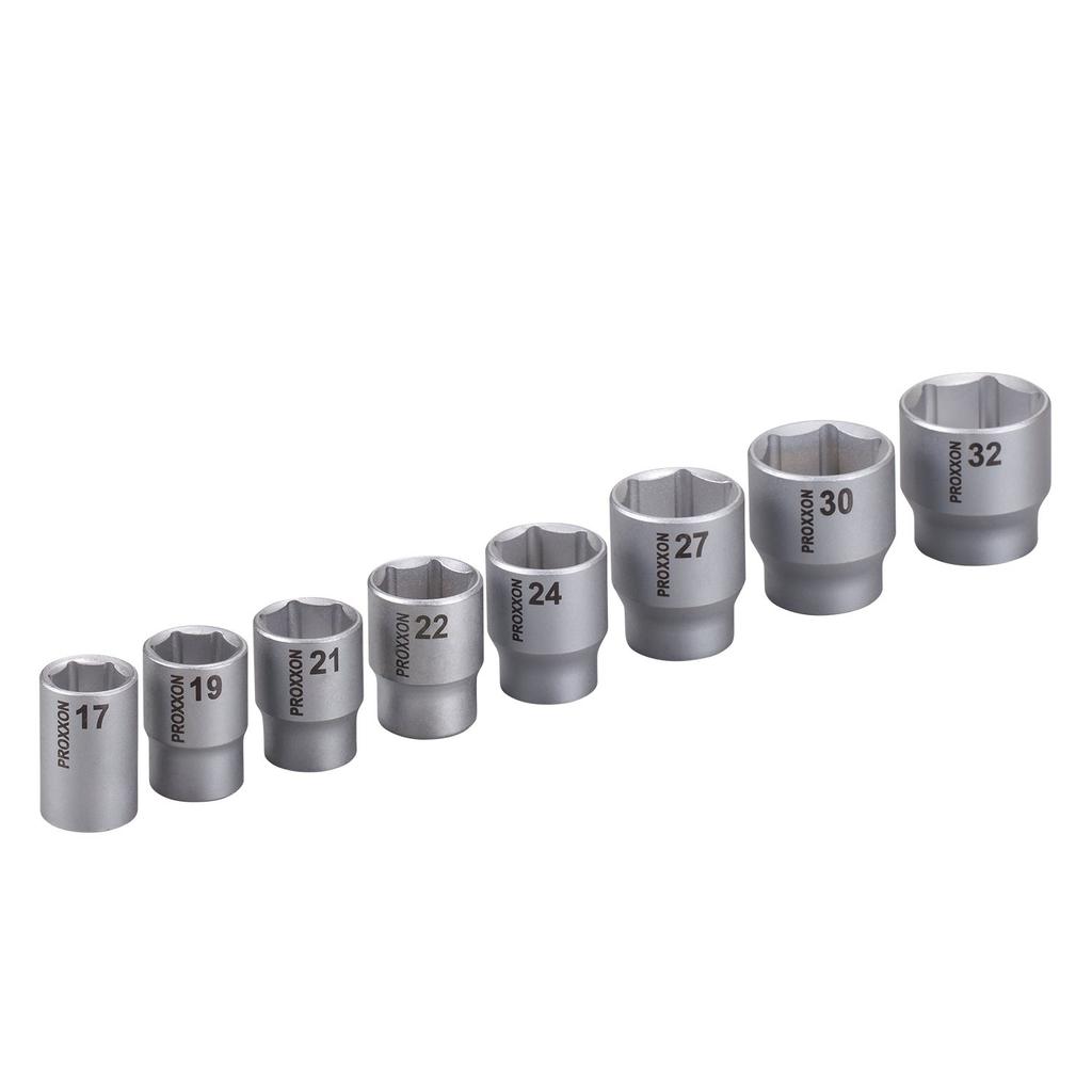 Proxxon 83660 1/2-inch (12.7mm) Socket Set, 8 Pieces per Pack