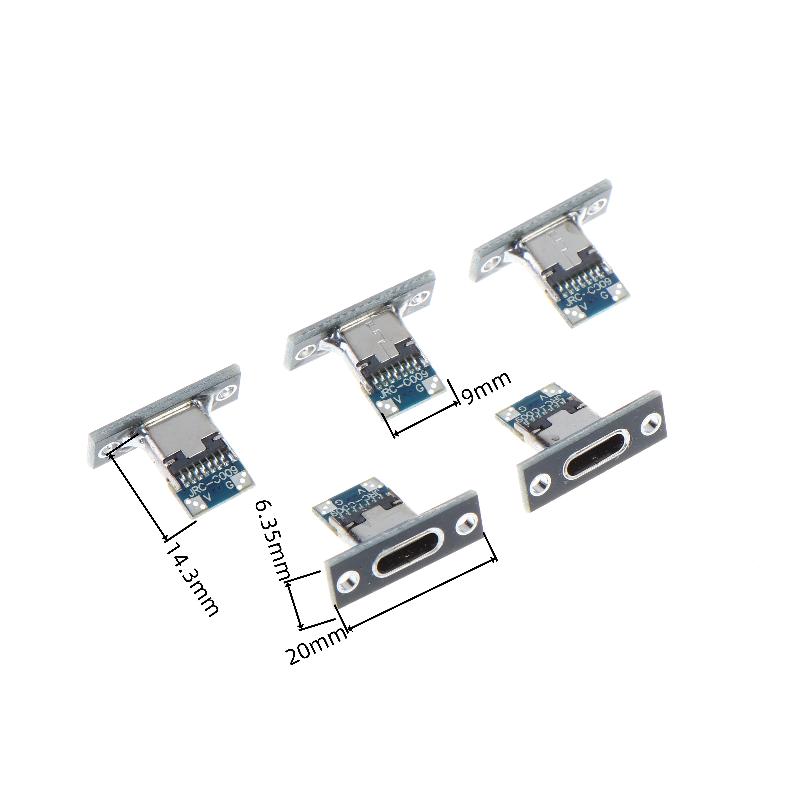 5/10/20Pcs Type-C Usb Jack 3.1 Type-C 4Pin 2Pin Female Connector Jack Charging Port Usb 3.1 Type C Socket With Fixing Plate