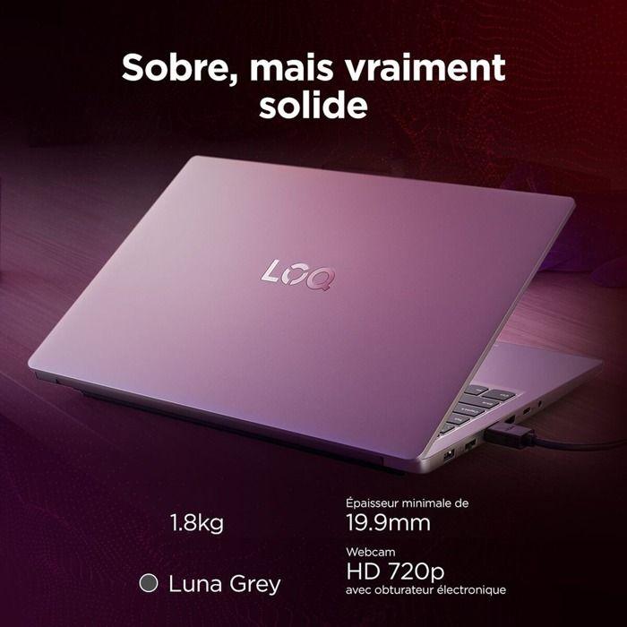PC Portable Lenovo Gaming LOQ 15ARP10E 15,6” FHD 144 Hz AMD Ryzen™ 7 16 Go RAM 512 Go SSD Nvidia® GeForce RTX™ 4050 Gris