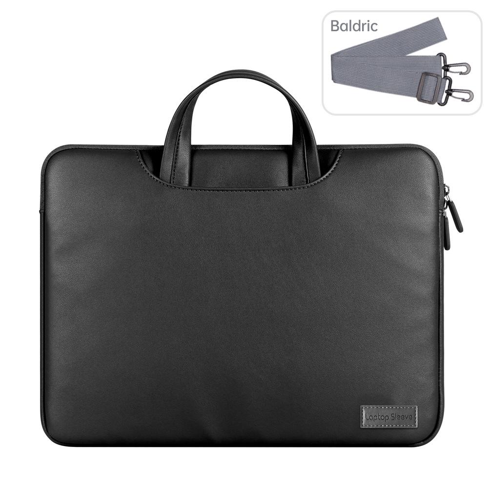 MacBook Laptop Bag - 15-Inch PU Business Tote, Waterproof Crossbody, Fits 13/14.2 Inch