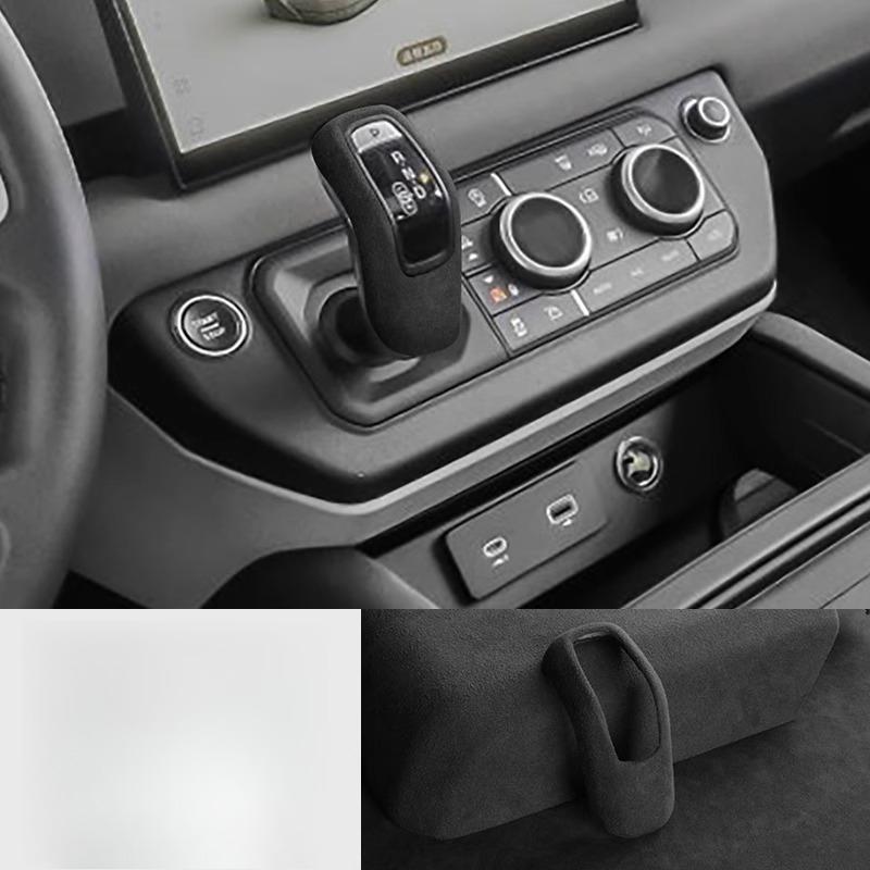For Land Rover Defender 110, 90 version file handle cover, gear panel, armrest box cover, fur decoration modification 2022-2025