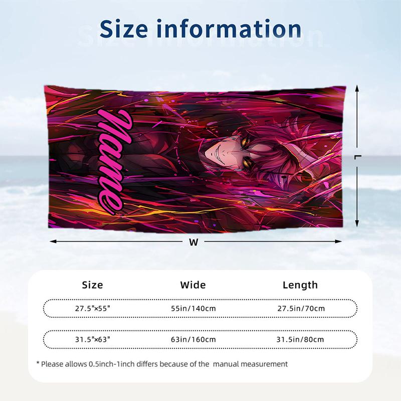 abby Custom Name Printed Beach Towel Personalized Soft Towel For Swimming Beach Travel