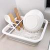 Kitchen Foldable Dish Rack Storage Water Leakage Tableware Bowl Dinnerware Drain Bowl Tray Home Drying Rack Washable Plastic