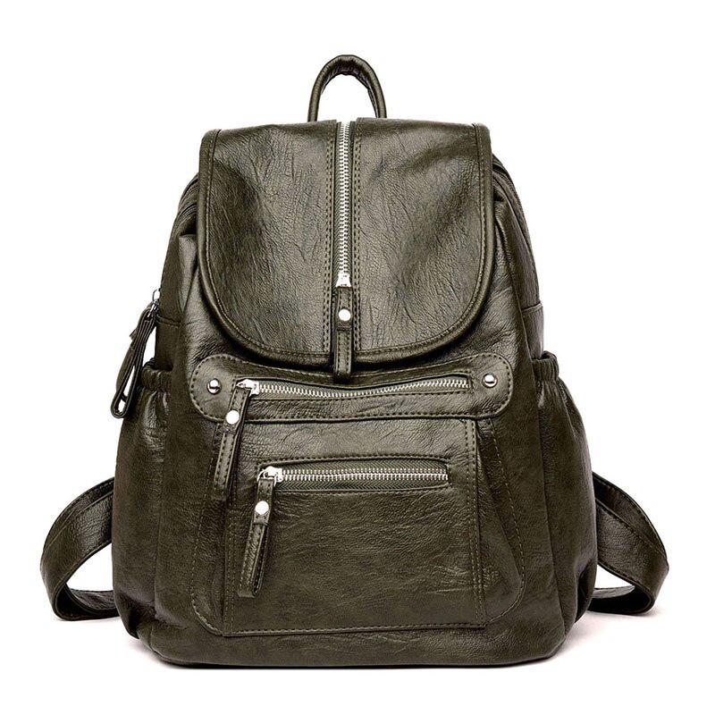 Damen Leder Rucksäcke Vintage Damen Umhängetasche Reise Damen Schultaschen Für Mädchen