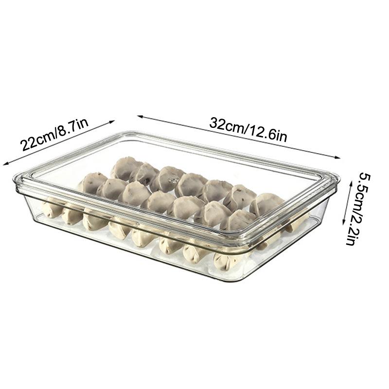 Dumpling Storage Box Single-Layer Transparent Refrigerator Dumpling Fresh Keeping Container Home Kitchen Food Sealed Storage Box