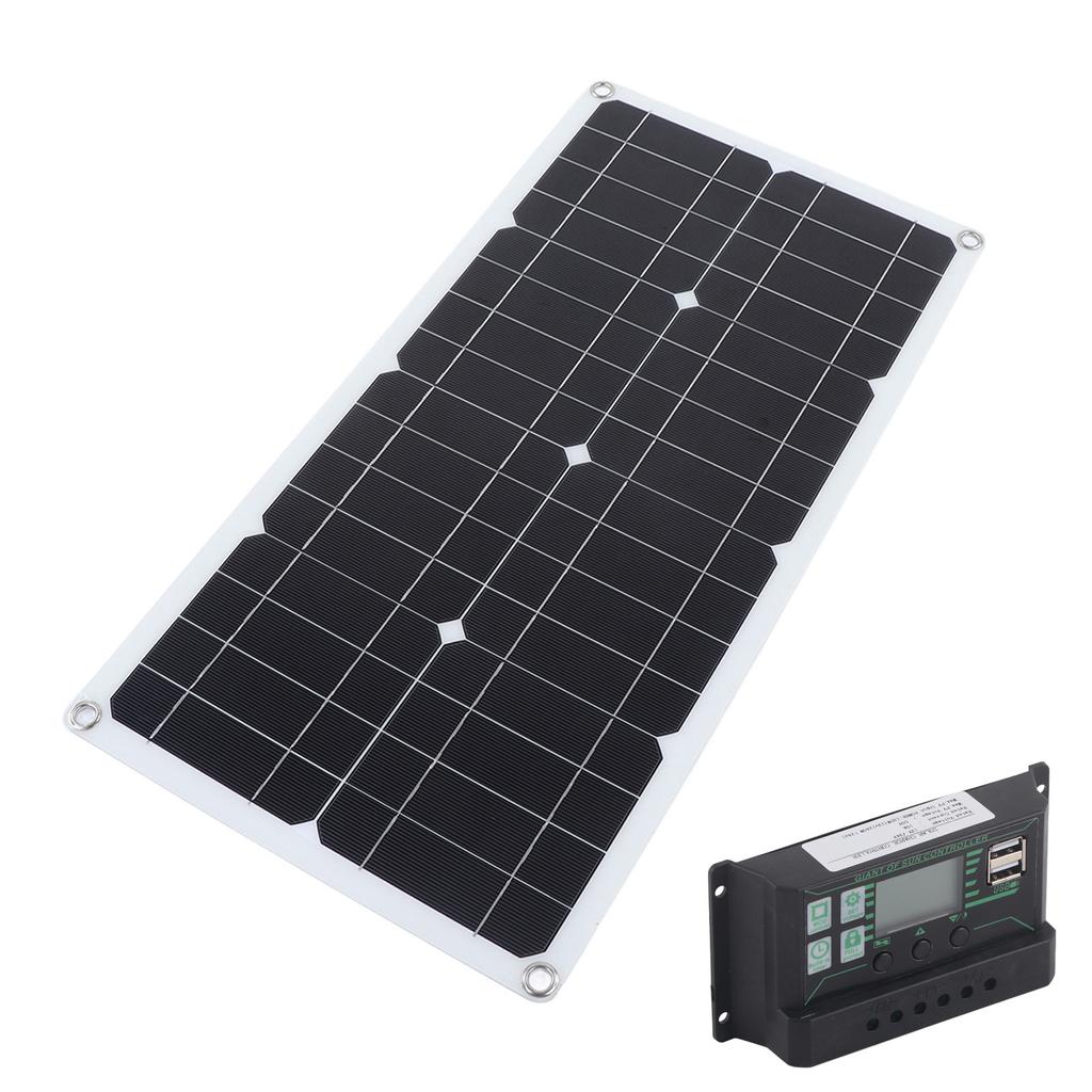 250W Monocrystalline Solar Panel Kit with 10A Charge Controller Dual USB Ports for RV Car Boat Battery Charging