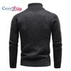 Cozy Up Men's Autumn and Winter Solid Thickened and Padded High-Collar Sweater