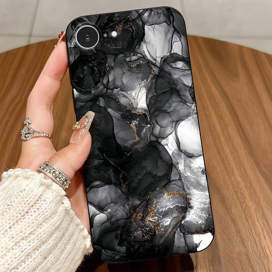 

For Apple iPhone 16E / iPhone 17E Phone Case Gradient Ink Color Design Matte Silicone Soft Shockproof Protective Covers Matte Silicone&iPhone 16e