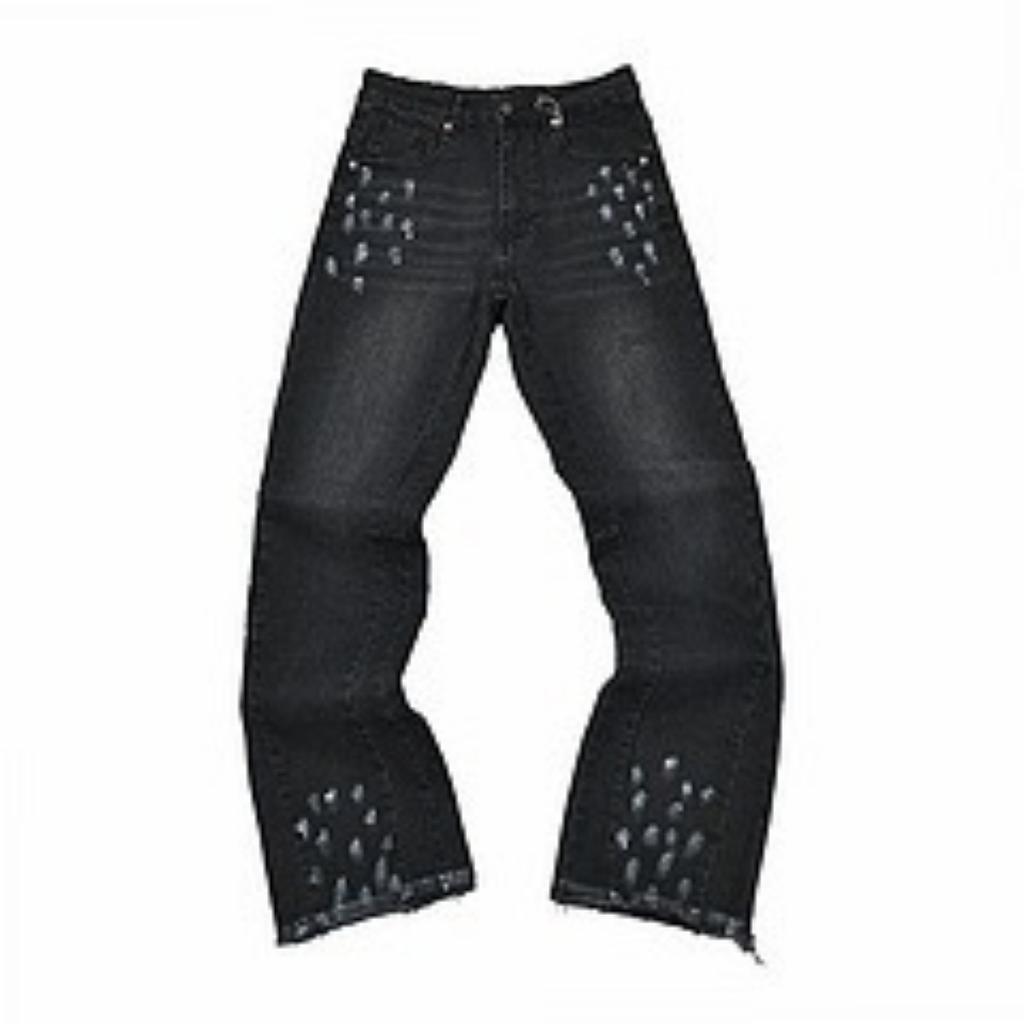 EastRogue High Street Washed Faded Distressed Baggy Jeans Straight Baggy Retro Casual Denim Trousers Vintage Loose Denim Pants