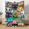 Minecraft Pixel Characters Blanket Soft Throw Blanket For Home Bedroom Bed Sofa Travel Office Solid Christmas Blanket