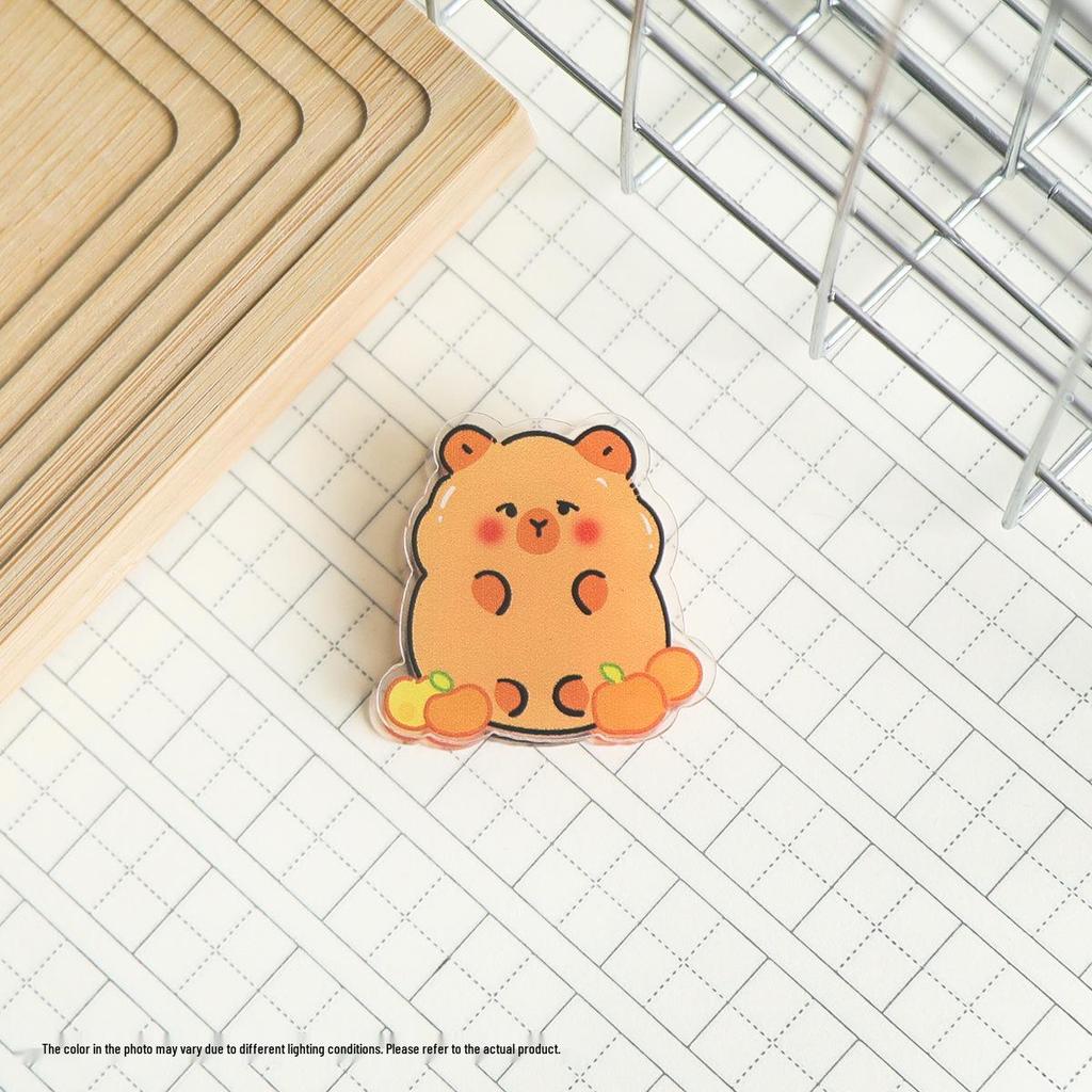 Capybara Acrylic Double-Sided Multifunctional Clip Folder with Sticky Note Holder