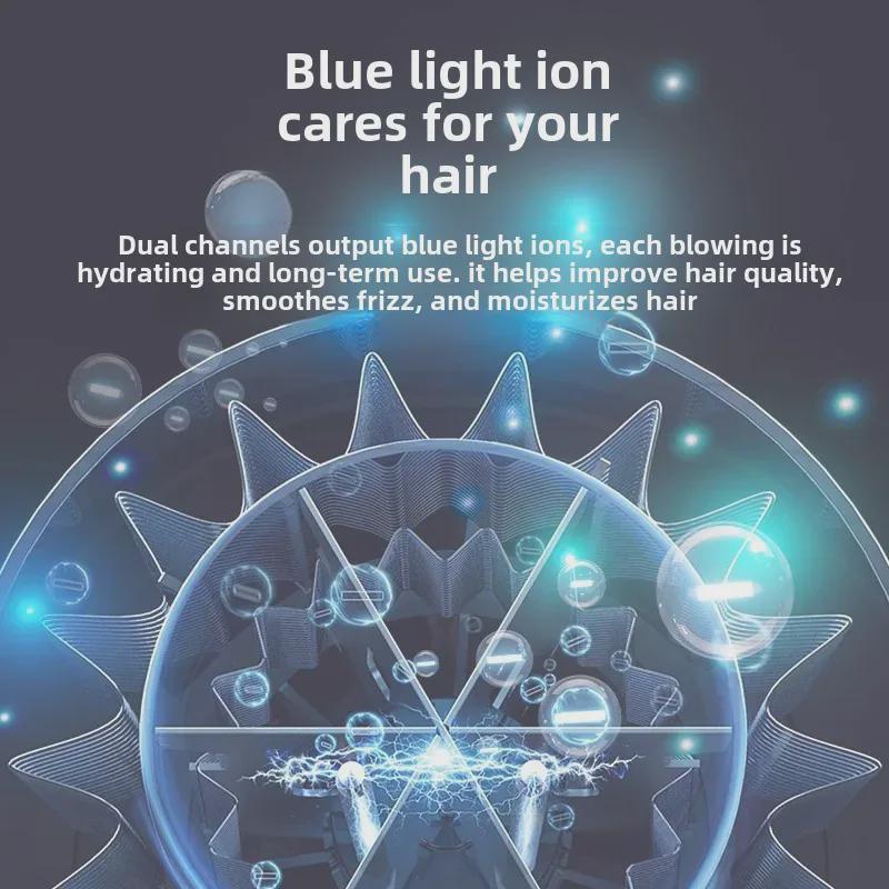 Portable 24-Year New Hair Dryer: Strong Hot/Cold Wind, Blue Light, Ideal for Student Dorms