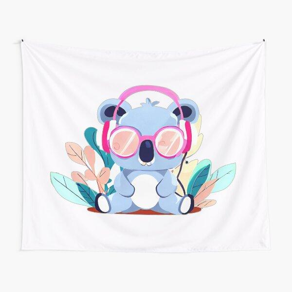 Cute Koala Tapestries Cartoon Koala Bear Wall Tapestry for Kids Boys Girls Kawaii Wild Animals Bedroom Home Decor Tapestry